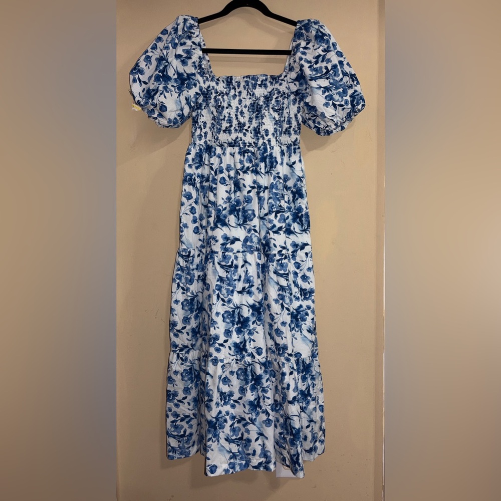 Abercrombie & Fitch Blue and White Floral Maxi Dress